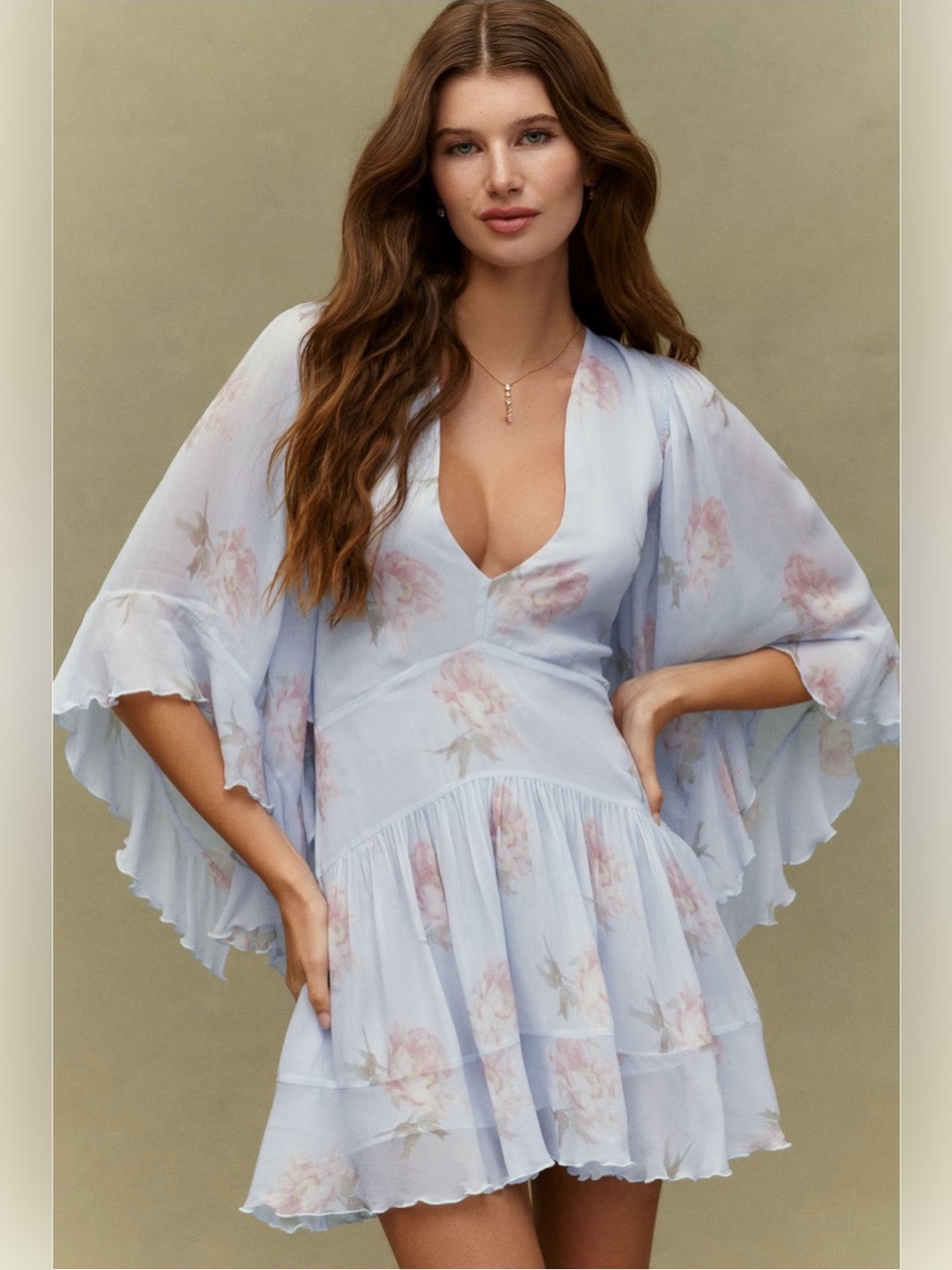 LoveShackFancy Auralie v-neck mini dress in size 2 NWT!